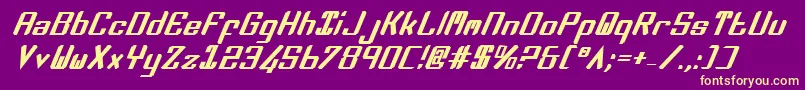 ZeeLanceBoldItalic Font – Yellow Fonts on Purple Background