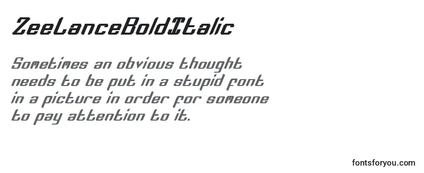 ZeeLanceBoldItalic Font