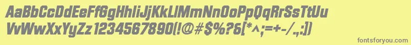 DiamondHeavySfBoldItalic Font – Gray Fonts on Yellow Background