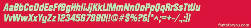 DiamondHeavySfBoldItalic Font – Green Fonts on Red Background
