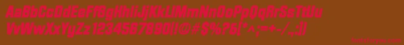DiamondHeavySfBoldItalic Font – Red Fonts on Brown Background