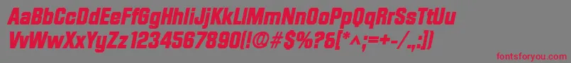 DiamondHeavySfBoldItalic Font – Red Fonts on Gray Background