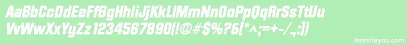 DiamondHeavySfBoldItalic Font – White Fonts on Green Background