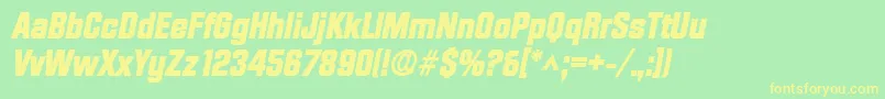 DiamondHeavySfBoldItalic Font – Yellow Fonts on Green Background