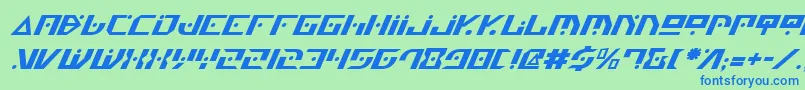 Genv2i-Schriftart – Blaue Schriften auf grünem Hintergrund