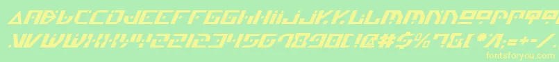 Genv2i-Schriftart – Gelbe Schriften auf grünem Hintergrund