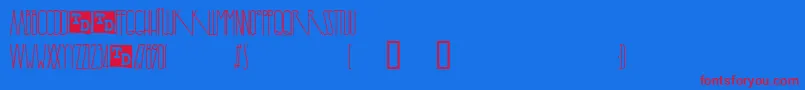 フォントYaroslavTrialVersion – 赤い文字の青い背景