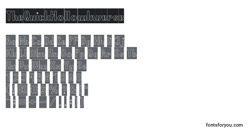Schriftart TheQuickHollowInverse – Alphabet, Zahlen, spezielle Symbole