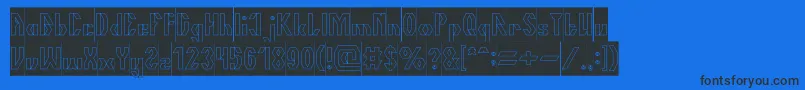 TheQuickHollowInverse Font – Black Fonts on Blue Background