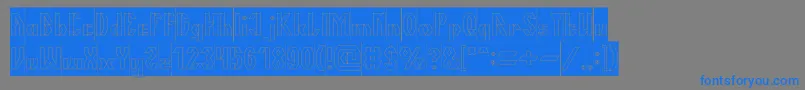 TheQuickHollowInverse Font – Blue Fonts on Gray Background