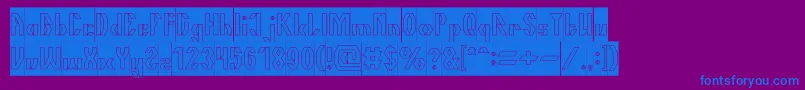 TheQuickHollowInverse Font – Blue Fonts on Purple Background