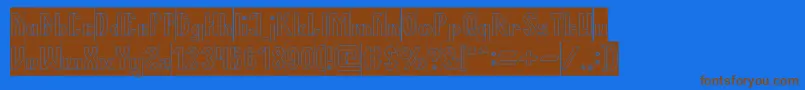 TheQuickHollowInverse-Schriftart – Braune Schriften auf blauem Hintergrund