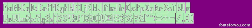 TheQuickHollowInverse Font – Green Fonts on Purple Background