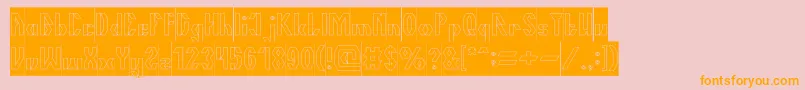 TheQuickHollowInverse-Schriftart – Orangefarbene Schriften auf rosa Hintergrund