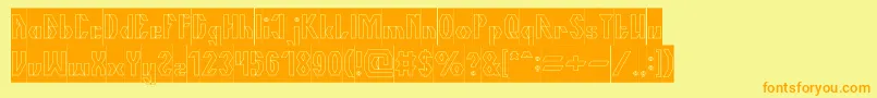 TheQuickHollowInverse Font – Orange Fonts on Yellow Background