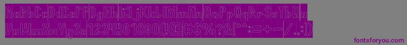 TheQuickHollowInverse Font – Purple Fonts on Gray Background