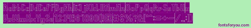 TheQuickHollowInverse Font – Purple Fonts on Green Background