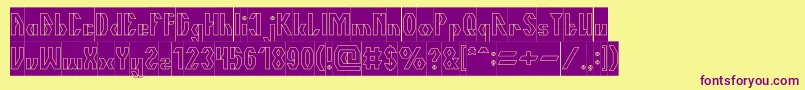 TheQuickHollowInverse Font – Purple Fonts on Yellow Background