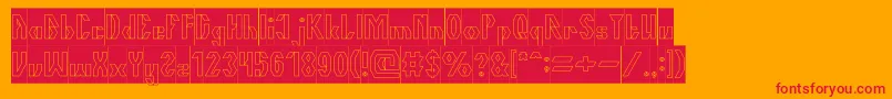 TheQuickHollowInverse Font – Red Fonts on Orange Background