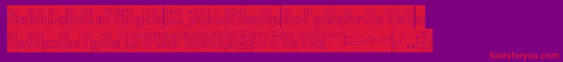 TheQuickHollowInverse Font – Red Fonts on Purple Background