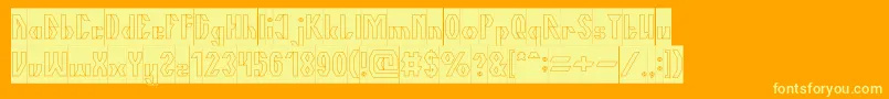 TheQuickHollowInverse Font – Yellow Fonts on Orange Background