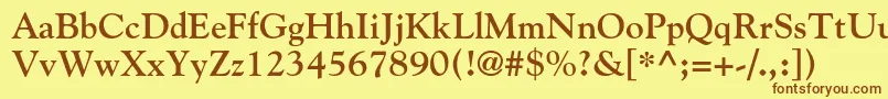 GoudystdBold Font – Brown Fonts on Yellow Background