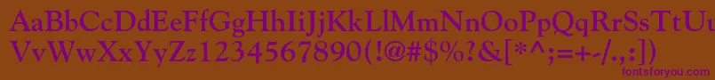 GoudystdBold Font – Purple Fonts on Brown Background