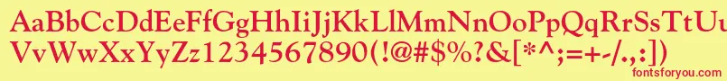 GoudystdBold Font – Red Fonts on Yellow Background