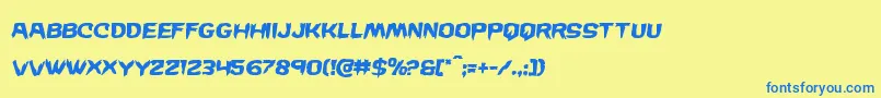 Wickermansemital Font – Blue Fonts on Yellow Background