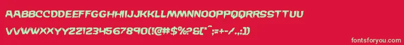 フォントWickermansemital – 赤い背景に緑の文字