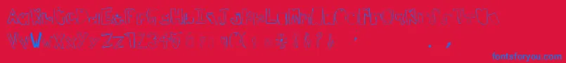 フォントTeenageDream – 赤い背景に青い文字