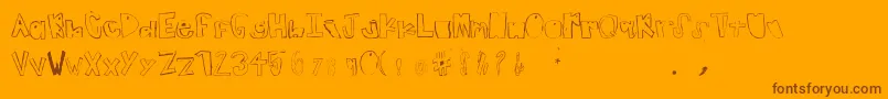 Шрифт TeenageDream – коричневые шрифты на оранжевом фоне