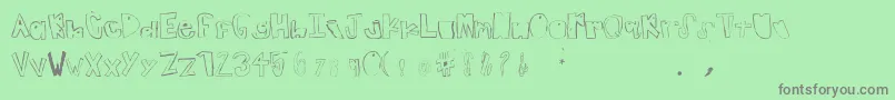 フォントTeenageDream – 緑の背景に灰色の文字