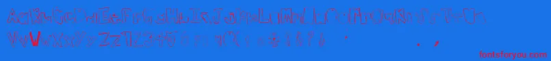 TeenageDream Font – Red Fonts on Blue Background
