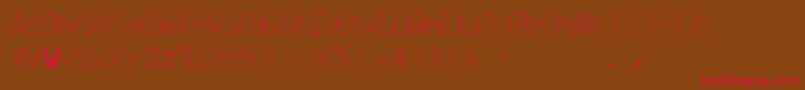 TeenageDream-Schriftart – Rote Schriften auf braunem Hintergrund