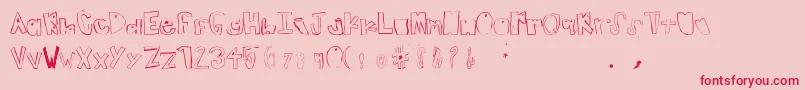 TeenageDream Font – Red Fonts on Pink Background