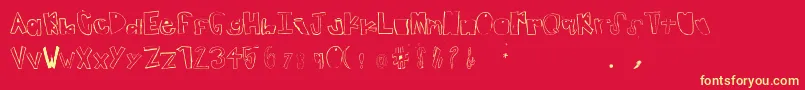 TeenageDream Font – Yellow Fonts on Red Background