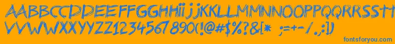 Nerwus Font – Blue Fonts on Orange Background