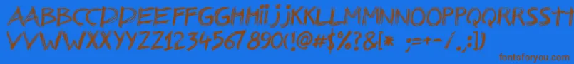 Nerwus Font – Brown Fonts on Blue Background