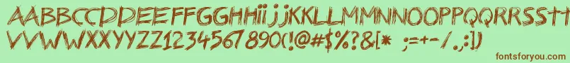 Nerwus Font – Brown Fonts on Green Background