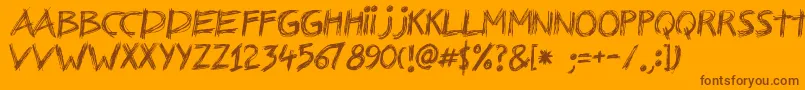 Nerwus Font – Brown Fonts on Orange Background