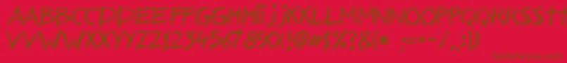 Nerwus Font – Brown Fonts on Red Background