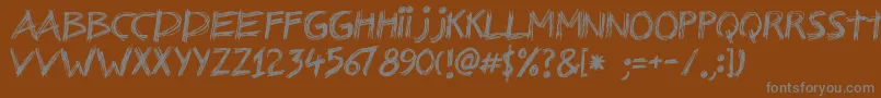 フォントNerwus – 茶色の背景に灰色の文字