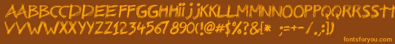Nerwus Font – Orange Fonts on Brown Background