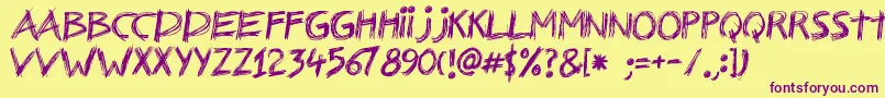 Nerwus Font – Purple Fonts on Yellow Background