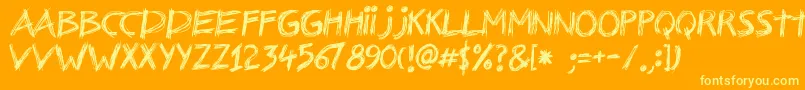 Nerwus Font – Yellow Fonts on Orange Background