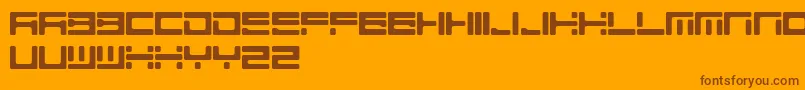 Fonte TeioSoloLetrasParaDafont – fontes marrons em um fundo laranja