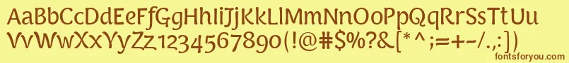 PfarmoniaRegular Font – Brown Fonts on Yellow Background