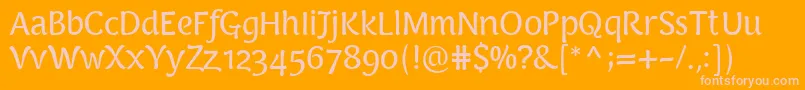 Подробнее о шрифте PfarmoniaRegular Шрифт PfarmoniaRegular – розовые шрифты на оранжевом фоне
