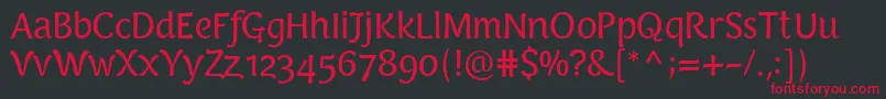 PfarmoniaRegular Font – Red Fonts on Black Background